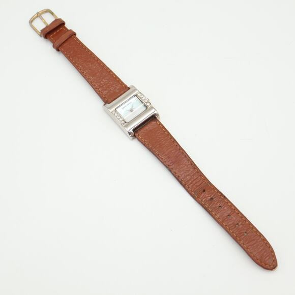 Pierre Cardin Womens 23mm MOP Rectangle Tank Dial Brown Leather Working - Picture 13 of 14